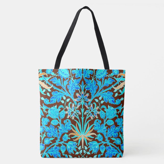William Morris Hyacinth Print, Aqua und Brown (Vorderseite)