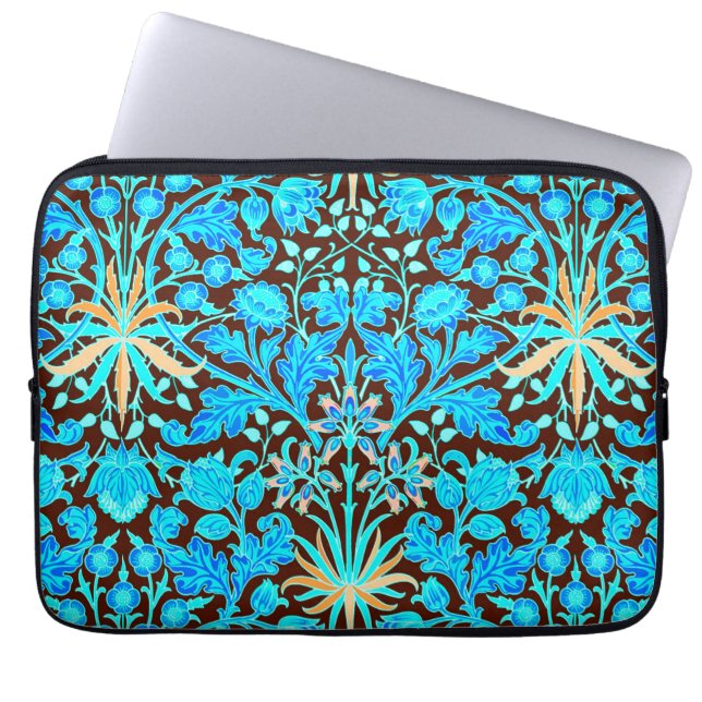 William Morris Hyacinth Print, Aqua und Brown Laptopschutzhülle (Vorderseite)