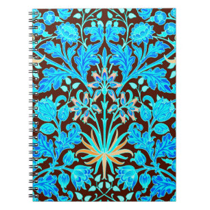 William Morris Hyacinth Print, Aqua und Brown Notizblock