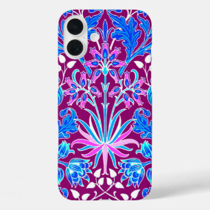 William Morris Hyacinth Print, Aqua und Lila iPhone 16 Plus Hülle