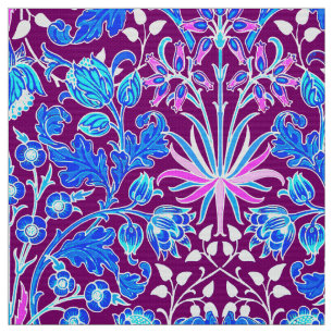 William Morris Hyacinth Print, Aqua und Lila Stoff