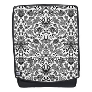 William Morris Hyacinth Print, Black, White & Grey Rucksack