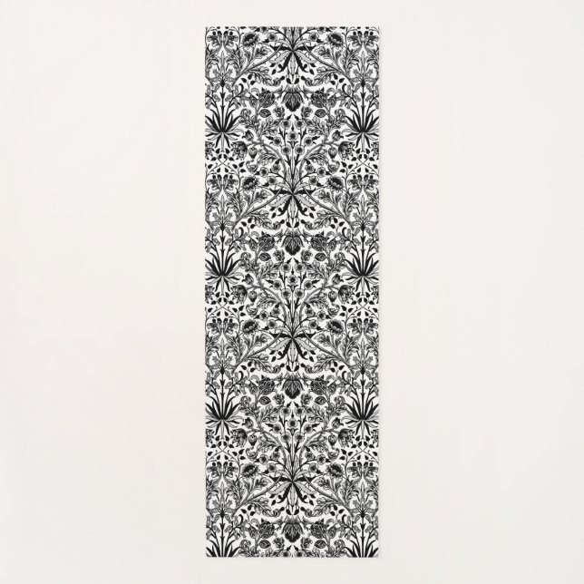 William Morris Hyacinth Print, Black, White & Grey Yogamatte (Vorderseite)