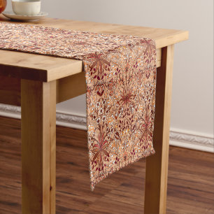William Morris Hyacinth Print, Brown und Beige Kurzer Tischläufer