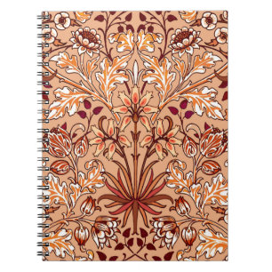 William Morris Hyacinth Print, Brown und Beige Notizblock