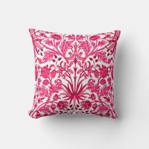 William Morris Hyacinth Print, Burgundy und Pink Kissen