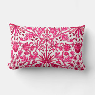 William Morris Hyacinth Print, Burgundy und Pink Lendenkissen