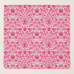 William Morris Hyacinth Print, Burgundy und Pink Schal<br><div class="desc">Quadratischer Schal in einem Vintagen William-Morris-Muster aus Hyazinthen,  Tulpen und Blätter,  in Bordeaux- und Rosatönen,  mit dunklem Maron,  auf weißem Hintergrund</div>
