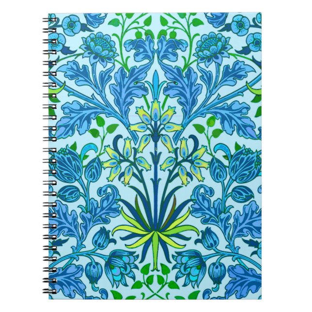 William Morris Hyacinth Print, Cerulean Blue Notizblock (Vorderseite)