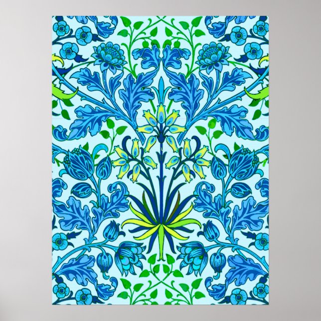 William Morris Hyacinth Print, Cerulean Blue Poster (Vorne)