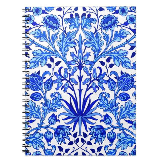 William Morris Hyacinth Print, Cobalt Blue & White Notizblock (Vorderseite)