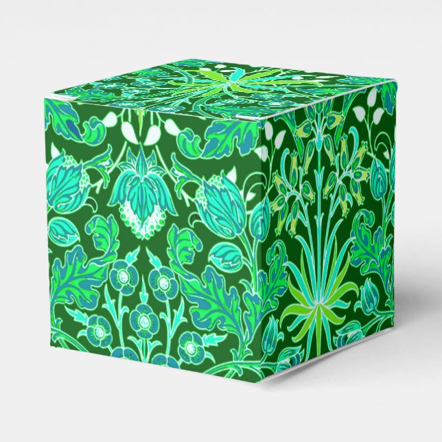 William Morris Hyacinth Print, Emerald Green Geschenkschachtel (Vorderseite)