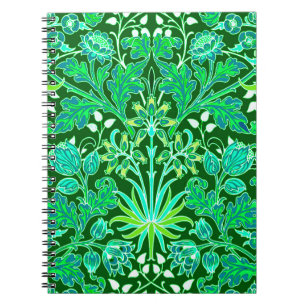 William Morris Hyacinth Print, Emerald Green Notizblock