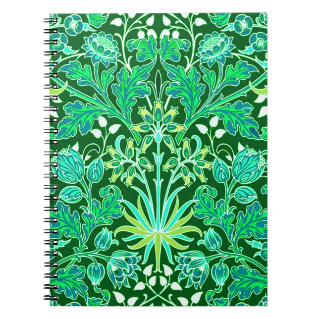 William Morris Hyacinth Print, Emerald Green Notizblock (Vorderseite)