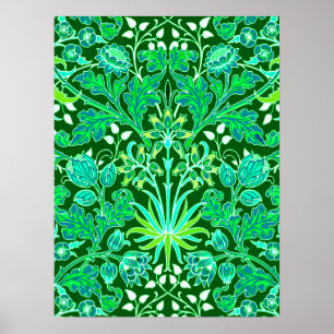 William Morris Hyacinth Print, Emerald Green Poster