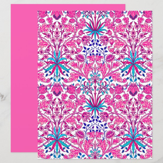 William Morris Hyacinth Print, Fuchsia Pink (Vorne/Hinten)