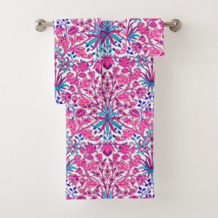 William Morris Hyacinth Print, Fuchsia Pink Badhandtuch Set