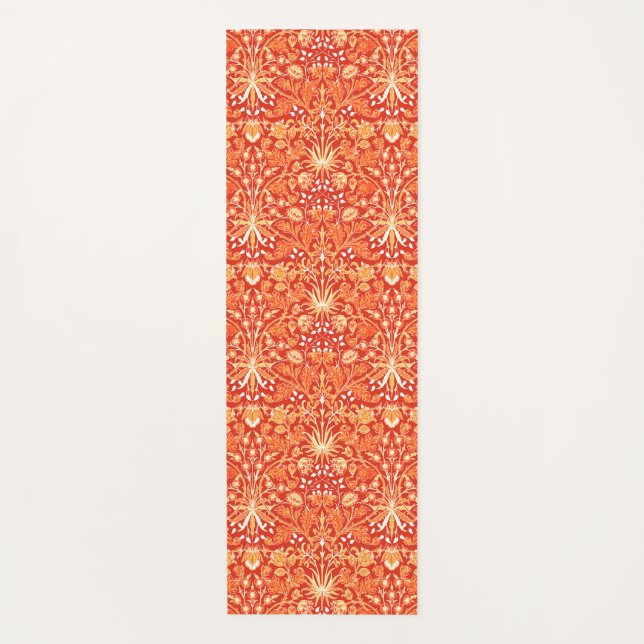 William Morris Hyacinth Print, Mandarin Orange Yogamatte (Vorderseite)