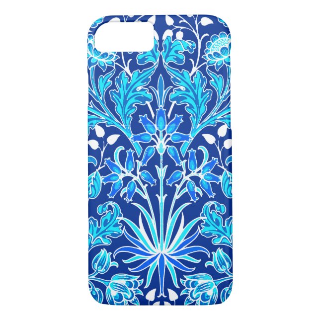 William Morris Hyacinth Print, Navy & Cobalt Blue Case-Mate iPhone Hülle (Rückseite)