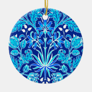 William Morris Hyacinth Print, Navy & Cobalt Blue Keramik Ornament