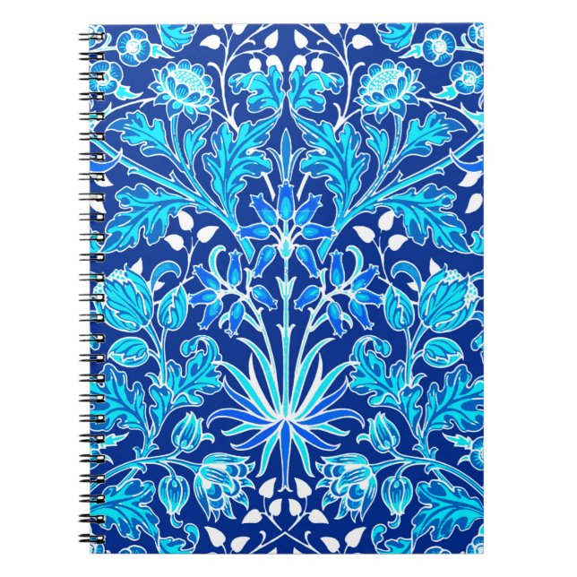 William Morris Hyacinth Print, Navy & Cobalt Blue Notizblock (Vorderseite)