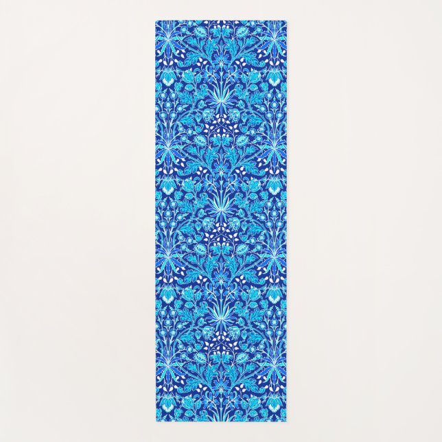 William Morris Hyacinth Print, Navy & Cobalt Blue Yogamatte (Vorderseite)