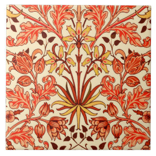 William Morris Hyacinth Print, Orange und Rust Fliese