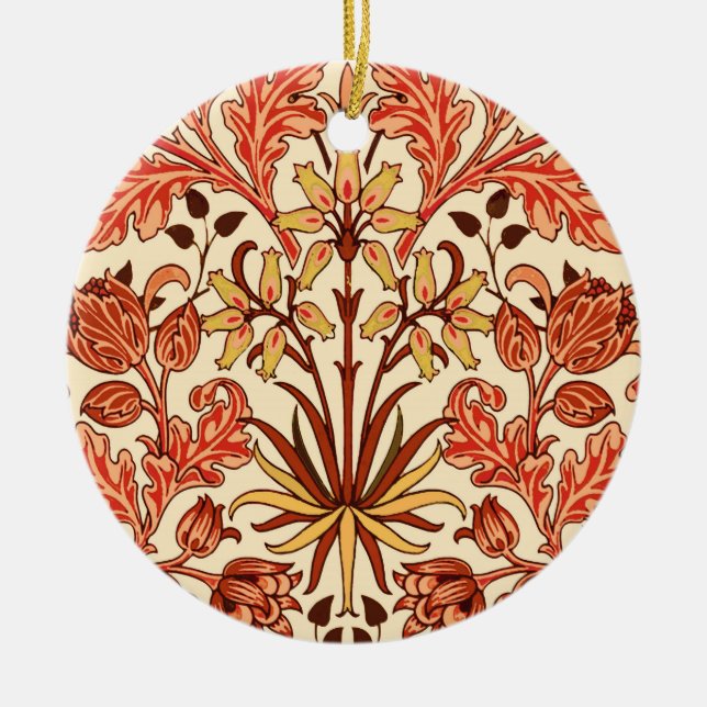 William Morris Hyacinth Print, Orange und Rust Keramikornament (Vorne)