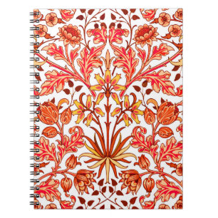 William Morris Hyacinth Print, Orange und Rust Notizblock