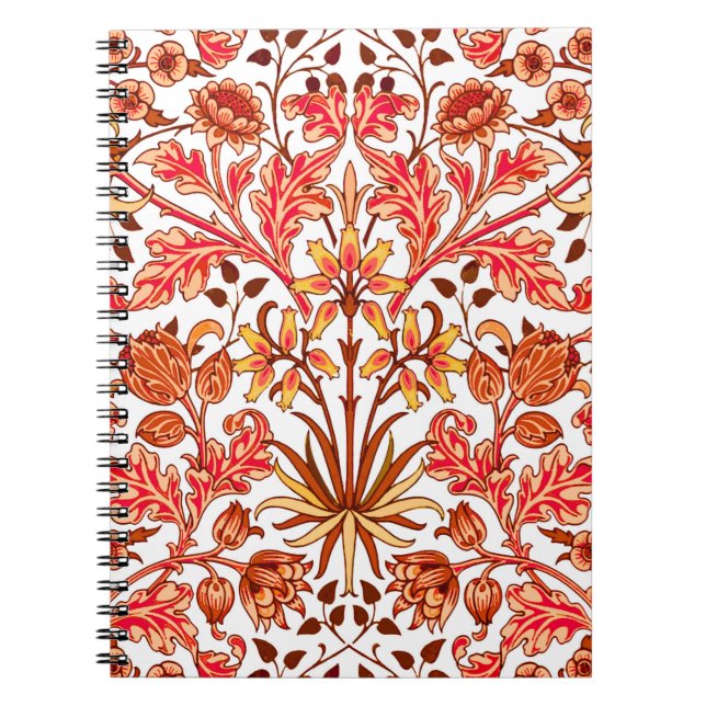 William Morris Hyacinth Print, Orange und Rust Notizblock (Vorderseite)