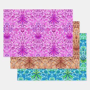William Morris Hyacinths, Lavender, Beige, Aqua Geschenkpapier Set