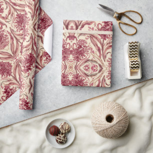 William Morris Hyazinthen Blumen burgunder Muster Geschenkpapier
