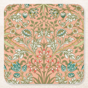 William Morris Hyazinthen-Blumen-Rosen-Kunst Rechteckiger Pappuntersetzer