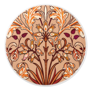 William Morris-Hyazinthen-Druck, Brown und Beige Keramikknauf