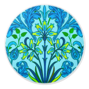 William Morris-Hyazinthen-Druck, Cerulean Blau Keramikknauf