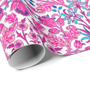 William Morris-Hyazinthen-Druck, Fuchsien-Rosa Geschenkpapier