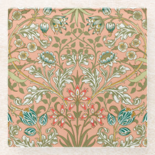 William Morris Hyazinthen-Muster Staubrose Glasuntersetzer