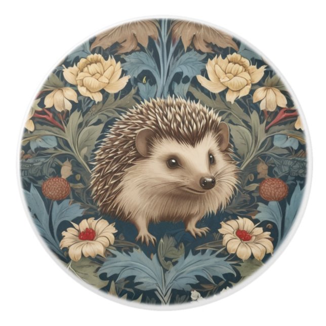 William Morris Igel Rechts gegenüber der Flora Keramikknauf (Vorderseite)