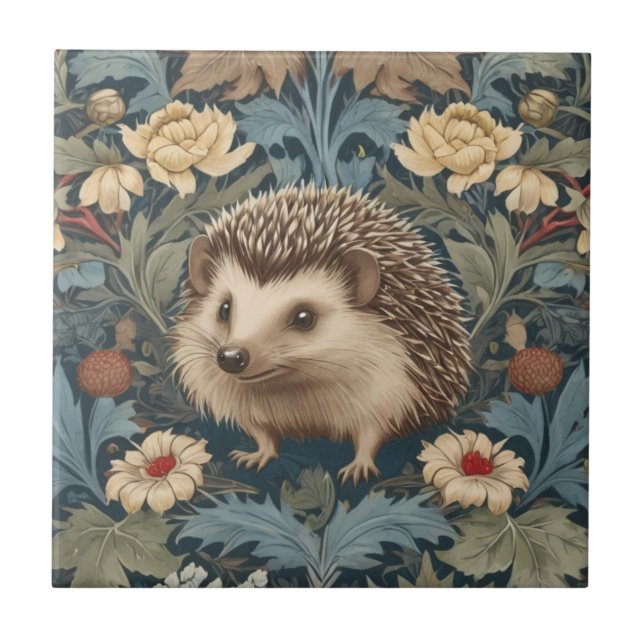 William Morris Igel Traditionelle Blume Fliese (Vorderseite)