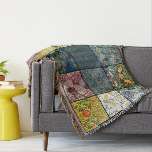 William * Morris II Art Nouveau Quilt Patch Throw Decke