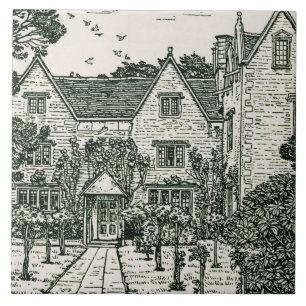 William Morris - Illustration von seinem Haus 1893 Fliese