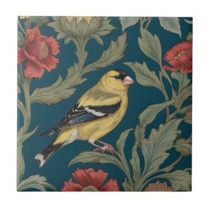 William Morris im Stil Right American Goldfinch Bi Fliese