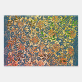 William Morris IN BLUE WRAPPER PAPER FLAT SHEETS Geschenkpapier Set