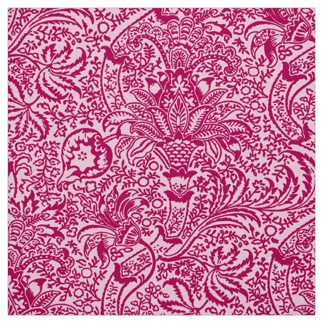 William Morris-Inder, Fuchsie und Pastellrosa Stoff (Muster)