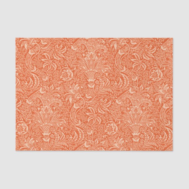 William Morris-Inder, korallenrote Orange und Seidenpapier (Vorderseite)