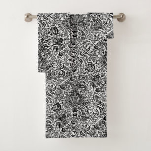 William Morris-Inder, Schwarzweiss Badhandtuch Set
