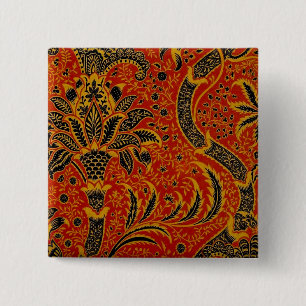 William Morris India Red Floral Button