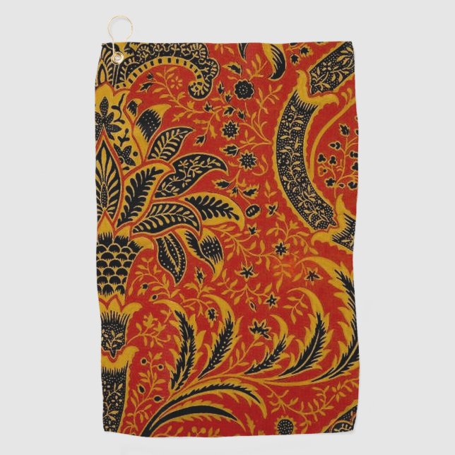 William Morris India Red Floral Golfhandtuch (Vorderseite)