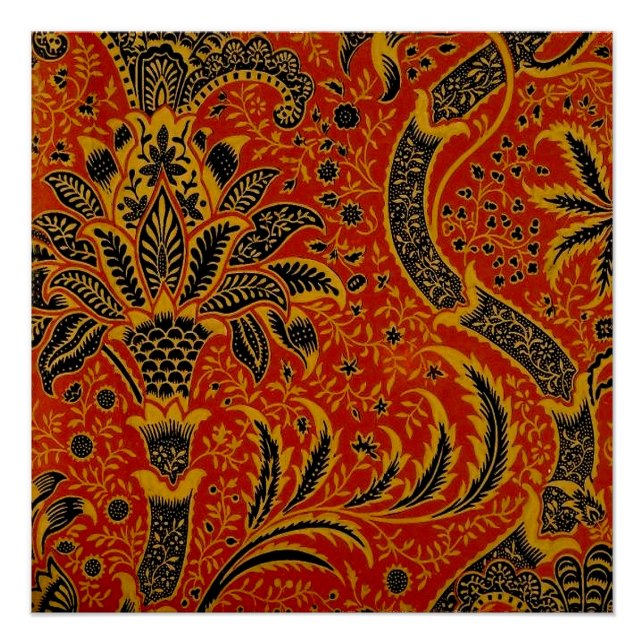 William Morris India Red Floral Poster (Vorderseite)