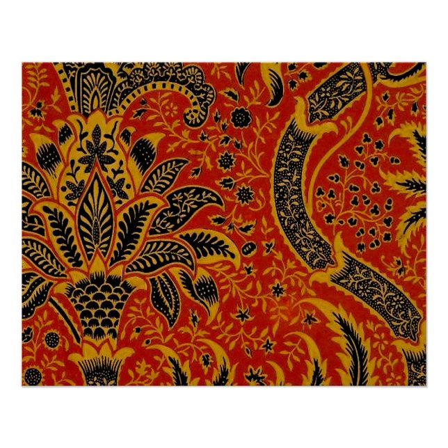 William Morris India Red Floral Poster (Vorderseite)